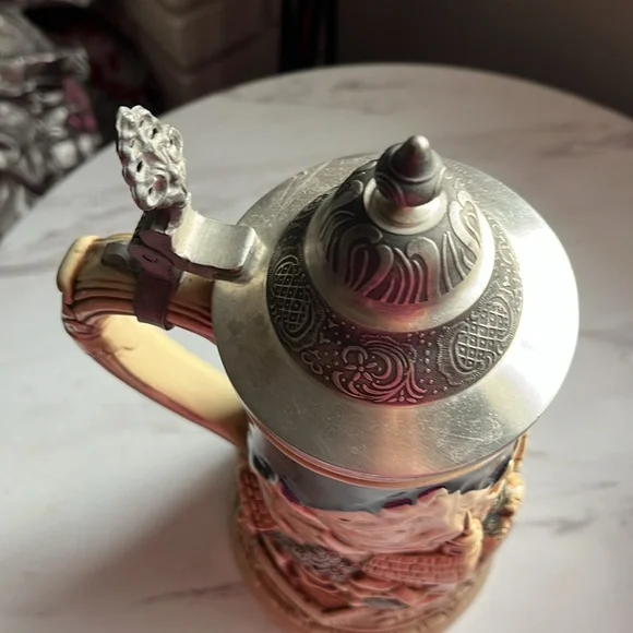 Vintage hand painted collectible German stein Lovers wedding beer stein - Picture 7 of 8